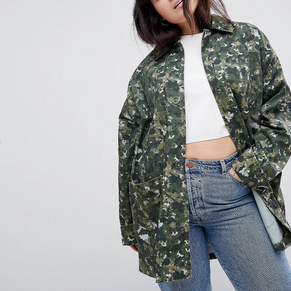 ASOS CURVE Swing Camo Jacket